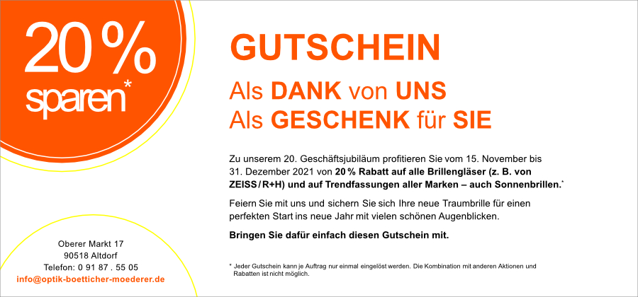 20% Rabatt-Aktion